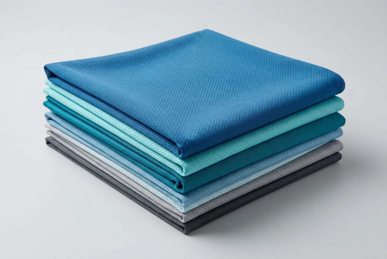 Performance polyester fabric texture closeup