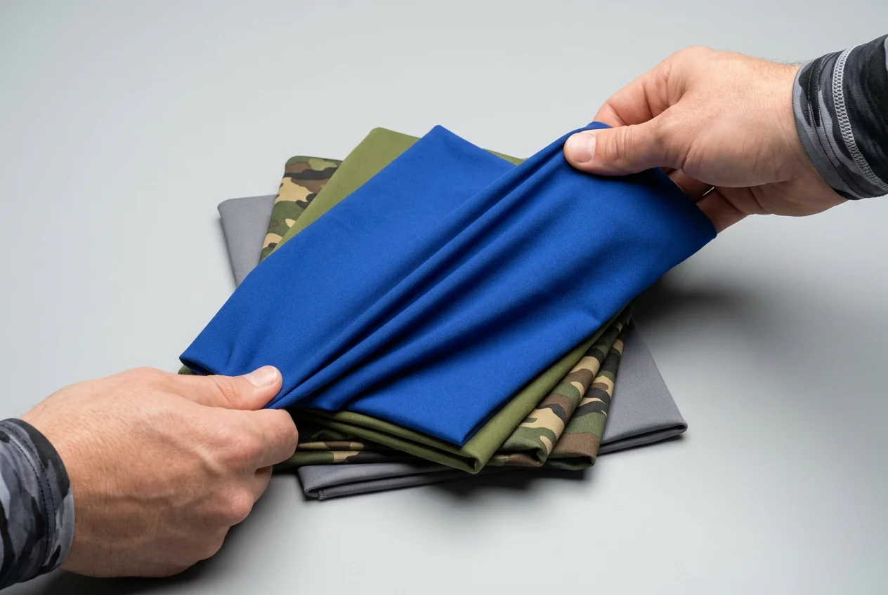 Poly-spandex stretch fabric texture detail