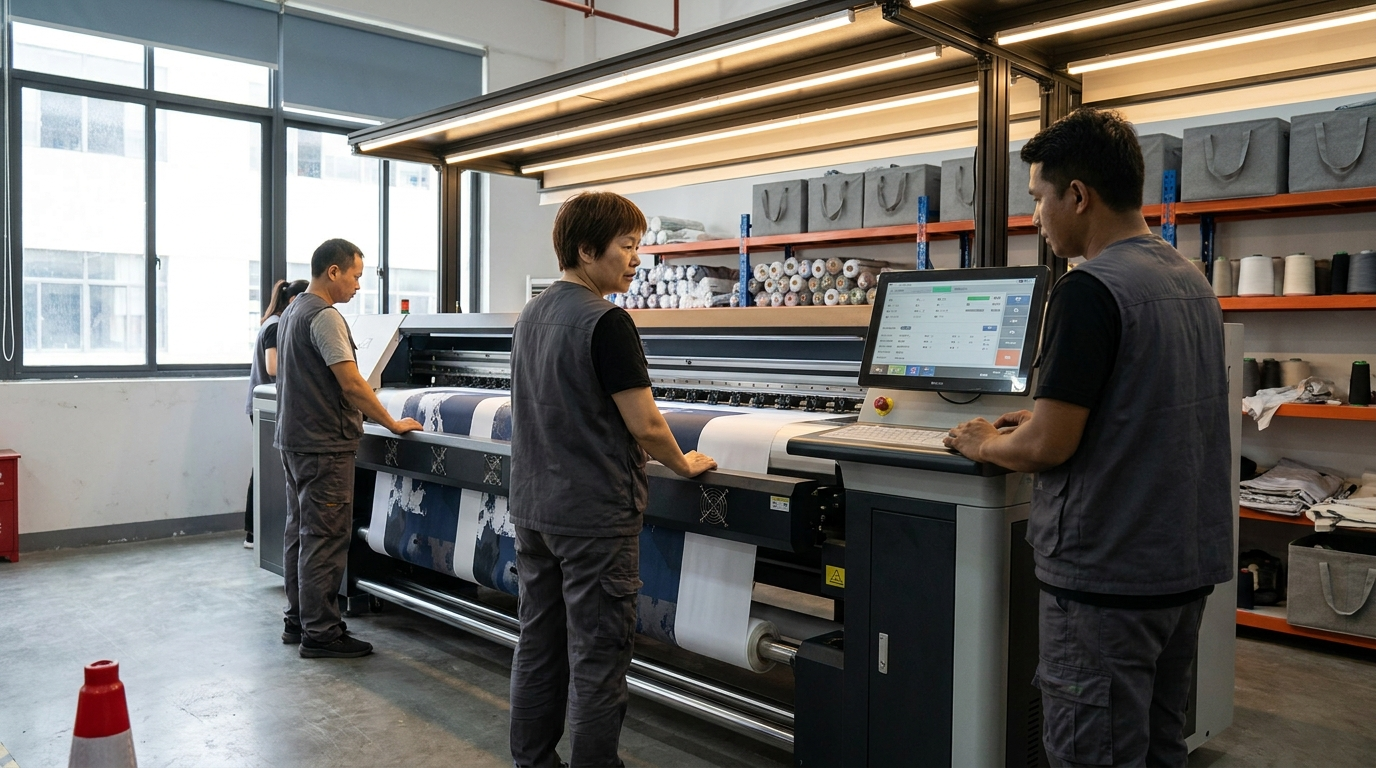 Digital sublimation printer in action