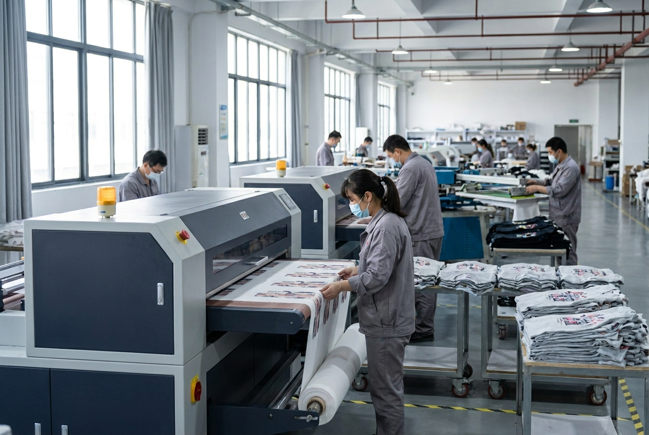 Printing workshop with sublimation and screen presses