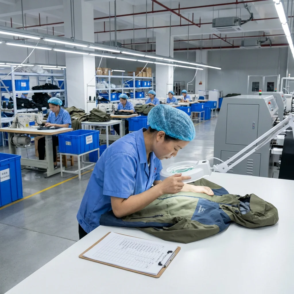 In-line quality inspection against approved sample