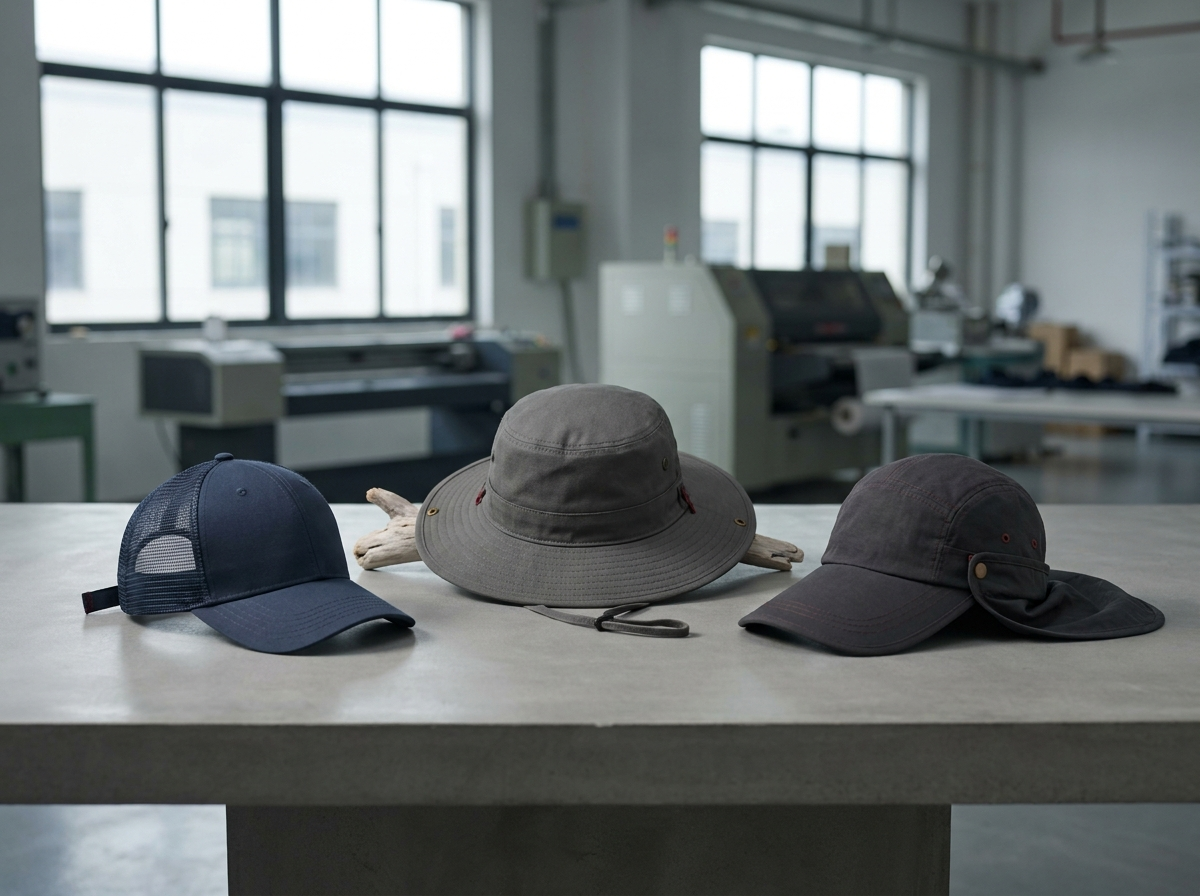 Custom fishing hats wide-brim bucket flap styles