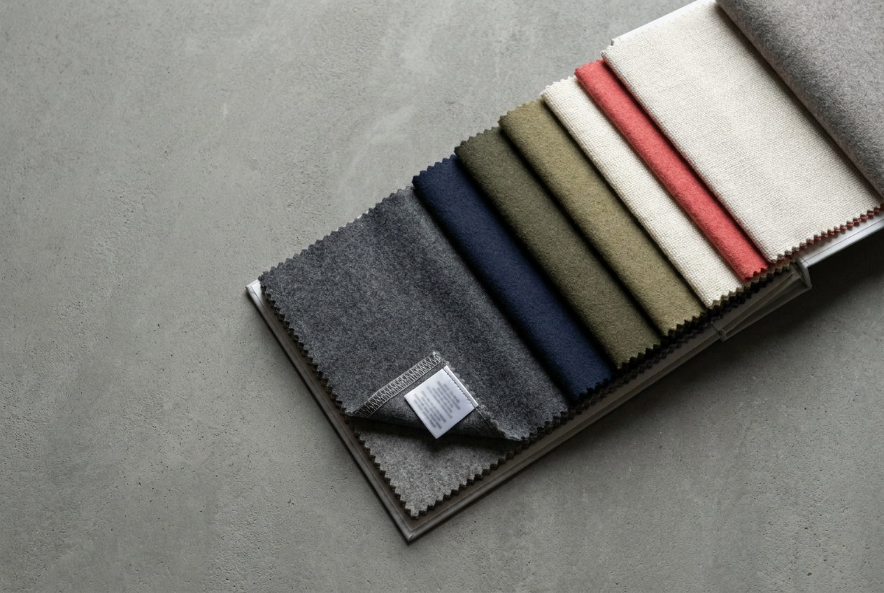 Fabric swatch book with Pantone-matched color palette