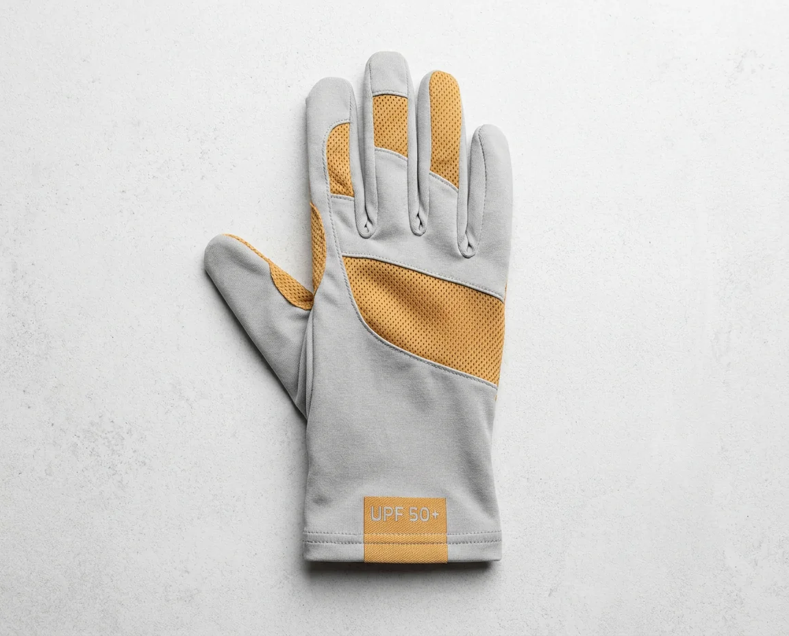 Custom UPF 50+ fishing sun glove for all-day sun exposure