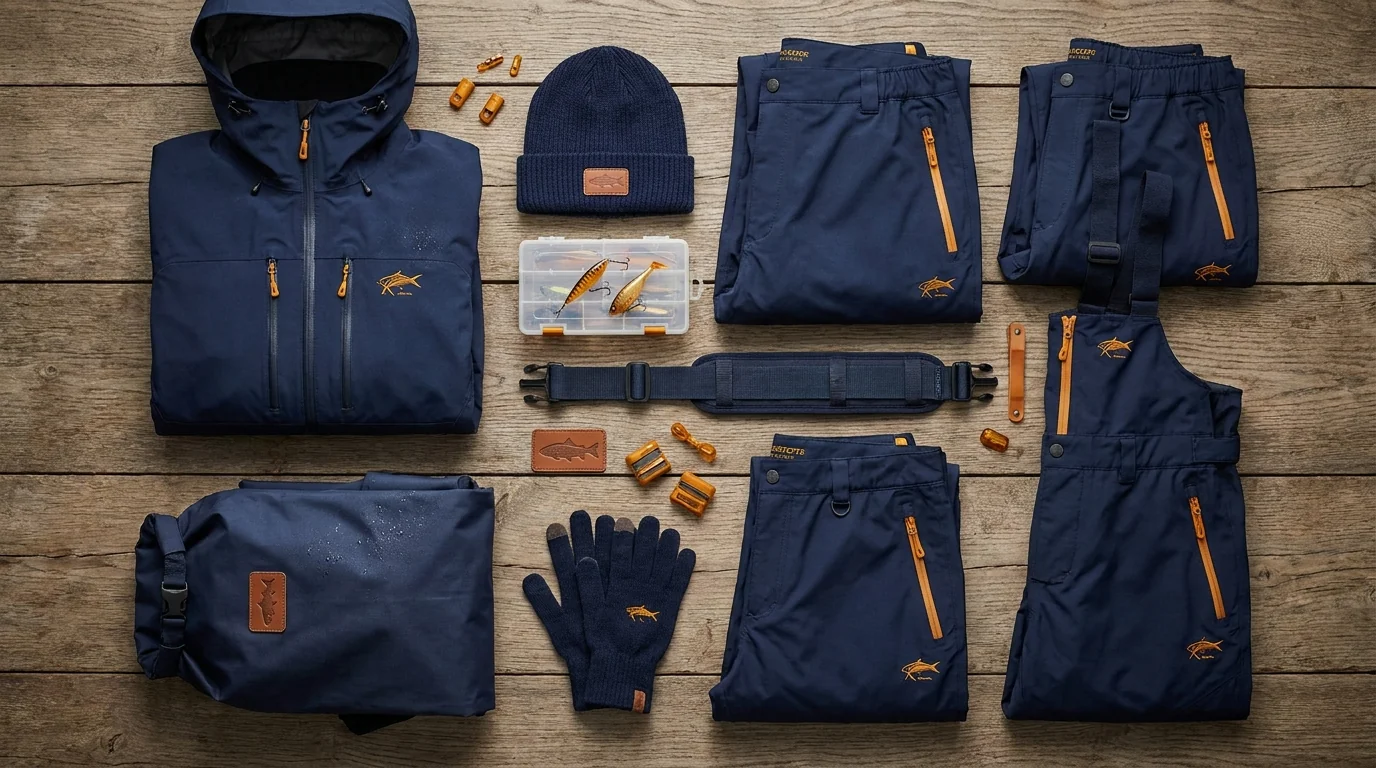 Apparel product development team reviewing fabrics and tech packs