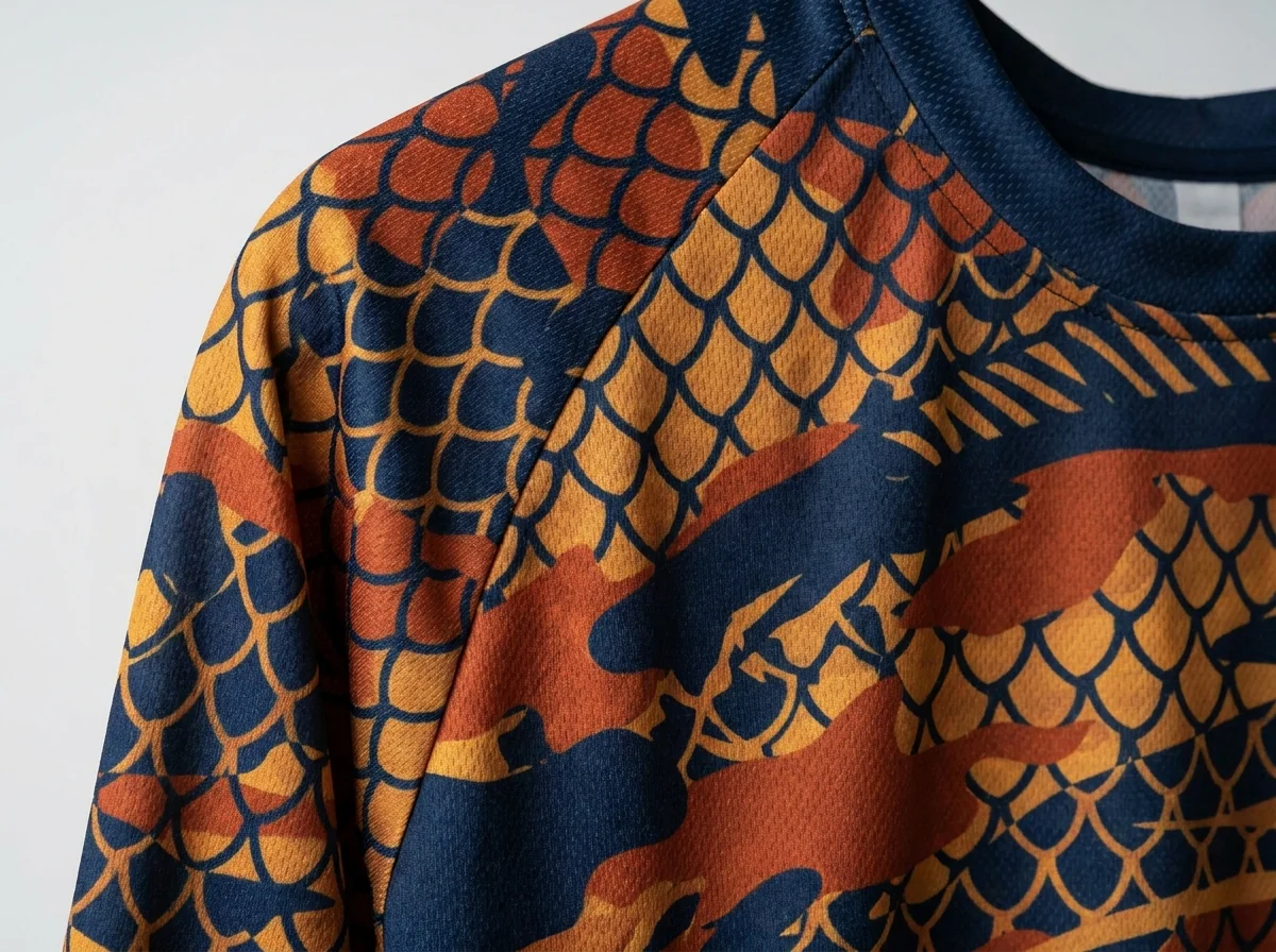 Sublimated all-over graphic design on tournament jersey