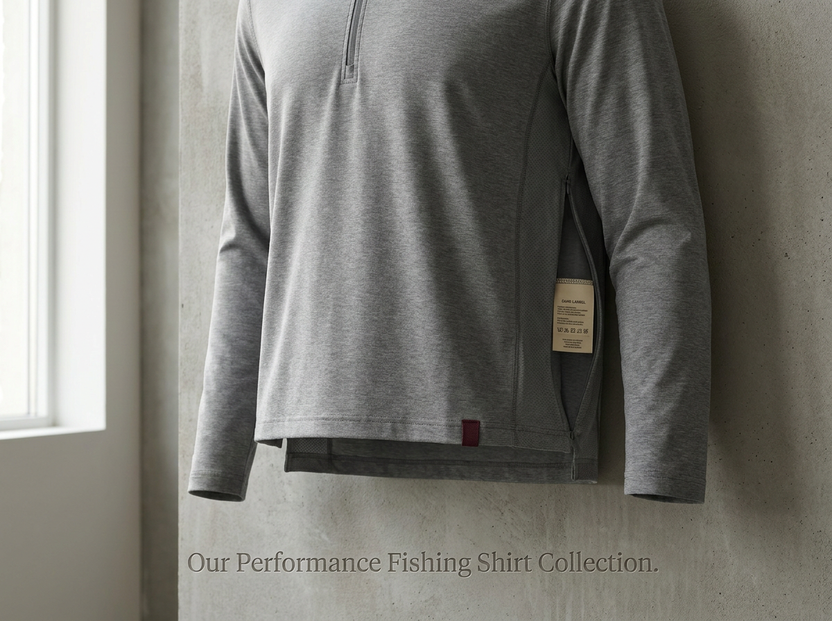 Quarter zip performance fishing shirt for fast ventilation