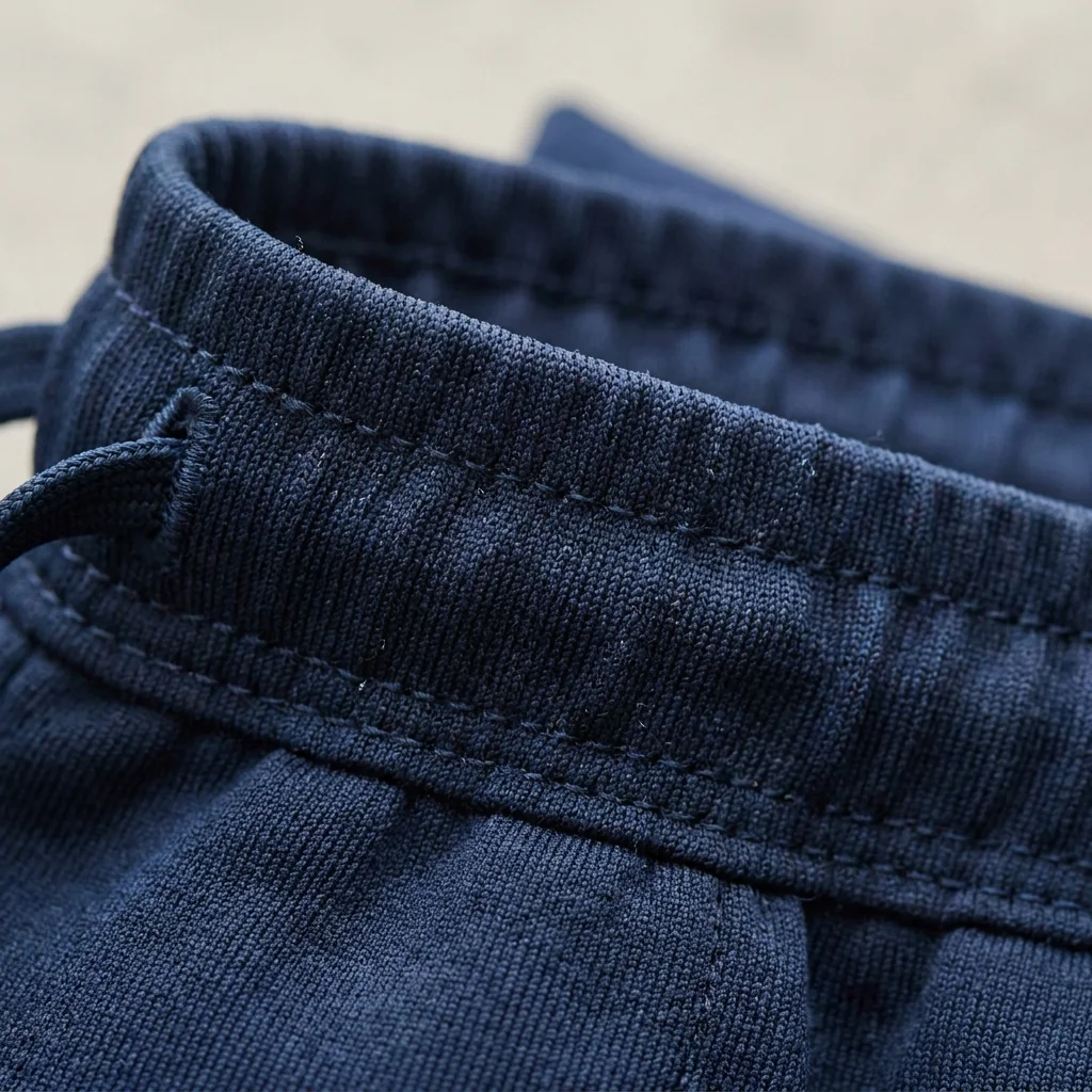 Elastic waistband closeup on custom fishing shorts