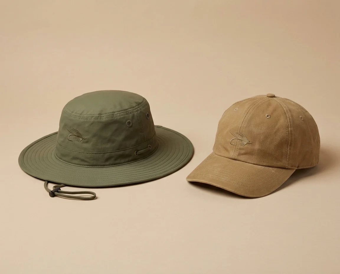 Custom wide-brim and long-bill fly fishing hats category