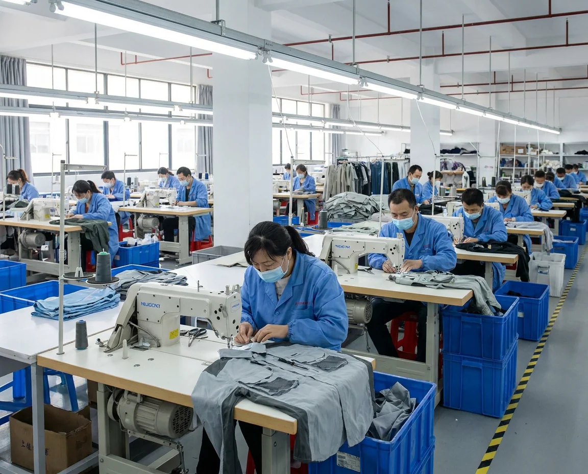 CustomFishingWear kayak apparel cut-and-sew factory floor