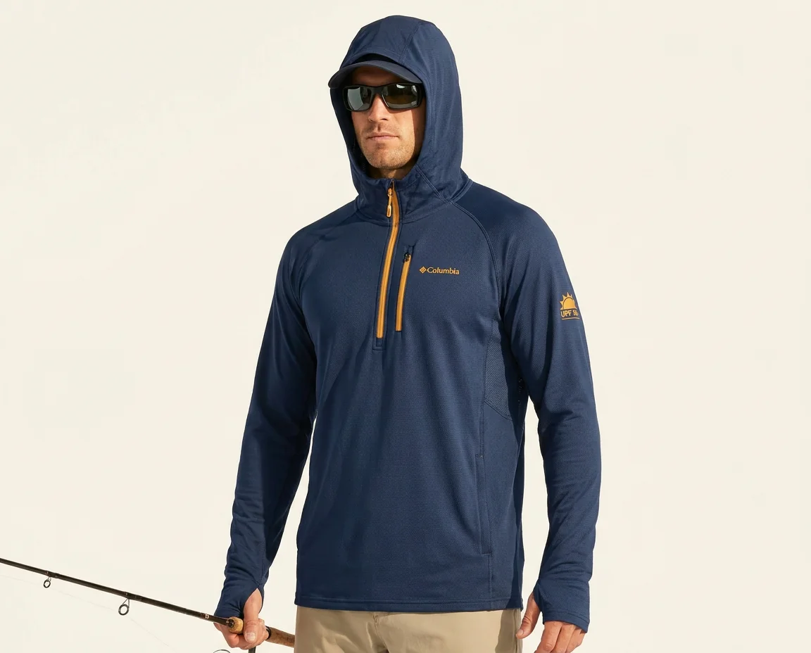 UPF 50+ fishing hoodies for full-coverage offshore sun protection
