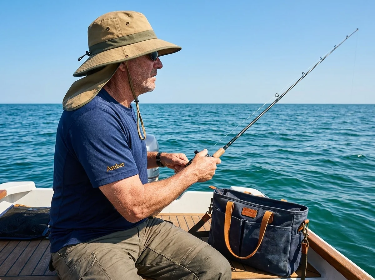 UPF fishing hat for head face and neck sun protection